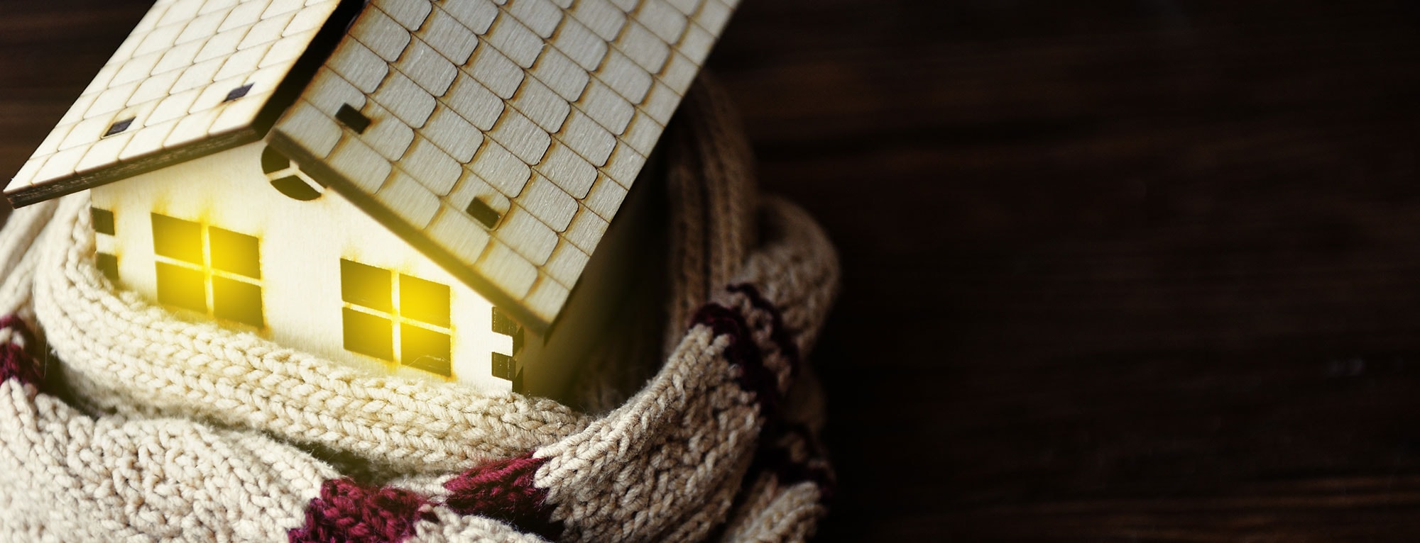 House wrapped in scarf